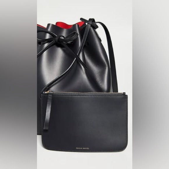 Large Bucket Bag- Mansur Gavriel, Black/Flamma - Picture 2 of 6